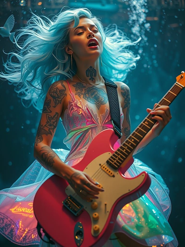 Radiant Goddess Shines in Ethereal Underwater Realm