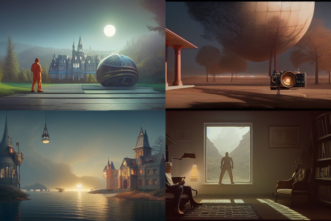 Flying Sci-Fi Castle in Hyper-Realistic Digital Art