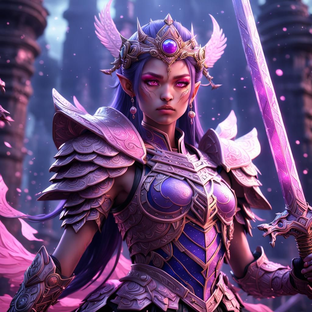 Anime Warrior Queen in Detailed Digital Painting