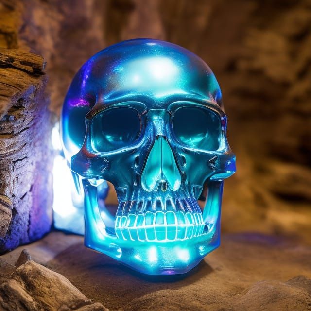 Cyberpunk Diamond Skull with Japanese Ornamentation