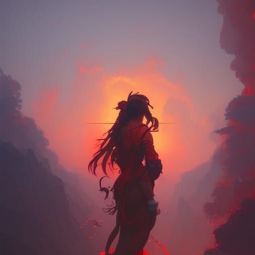 Crimson Sky Concept Art in Orange and Teal