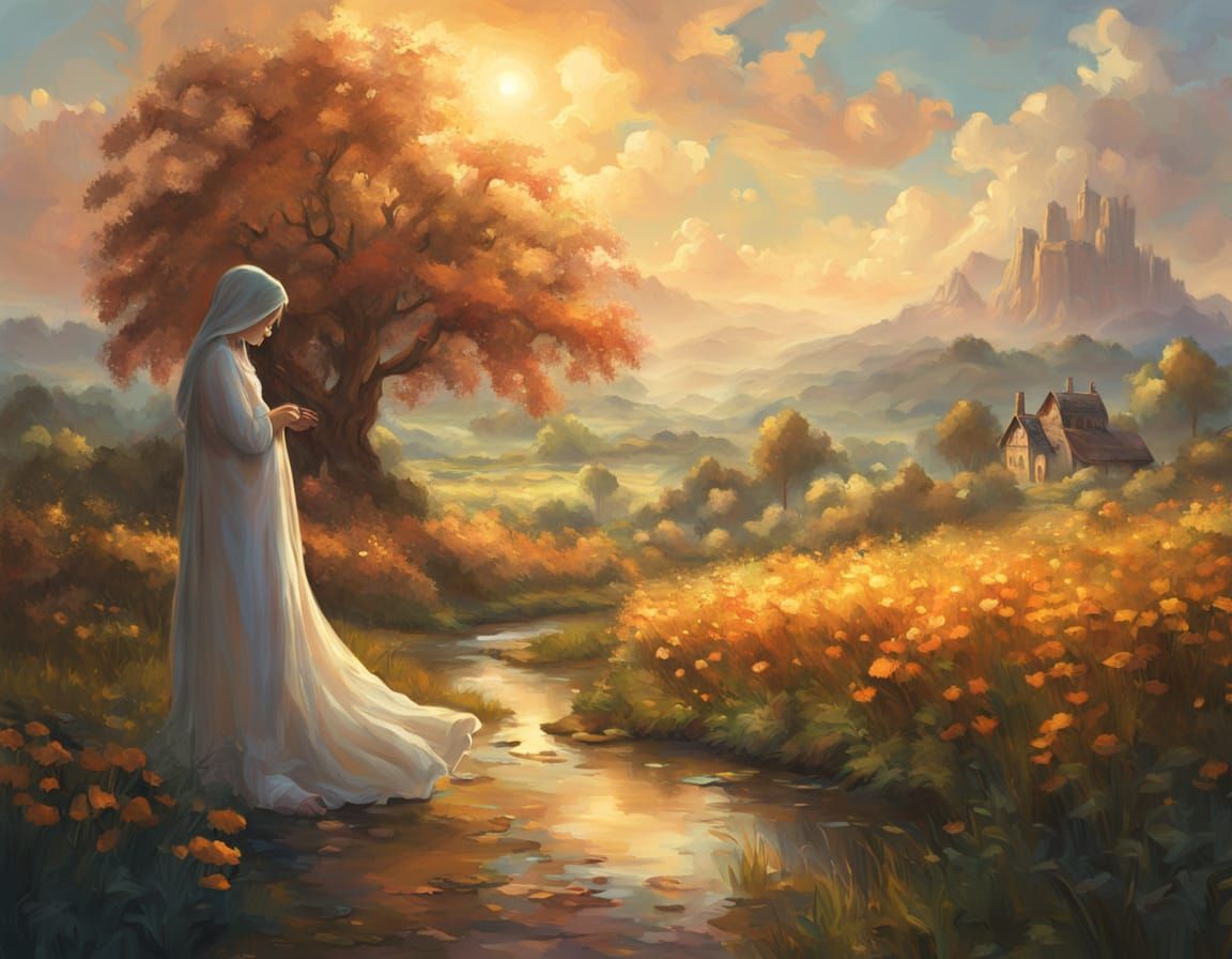 Mother Earth in Impressionist Oil Painting