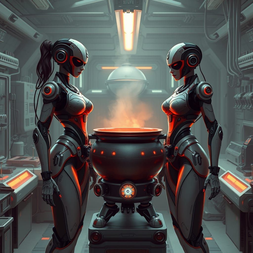 Robotic Assistants in Futuristic Chronomancy Lab