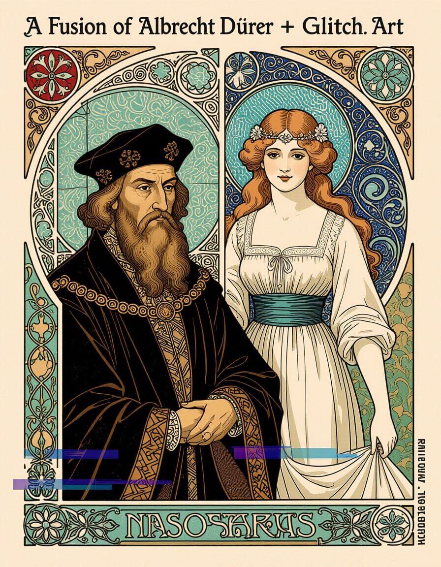 Dürer Engraving Meets Glitch Art Industrial Design