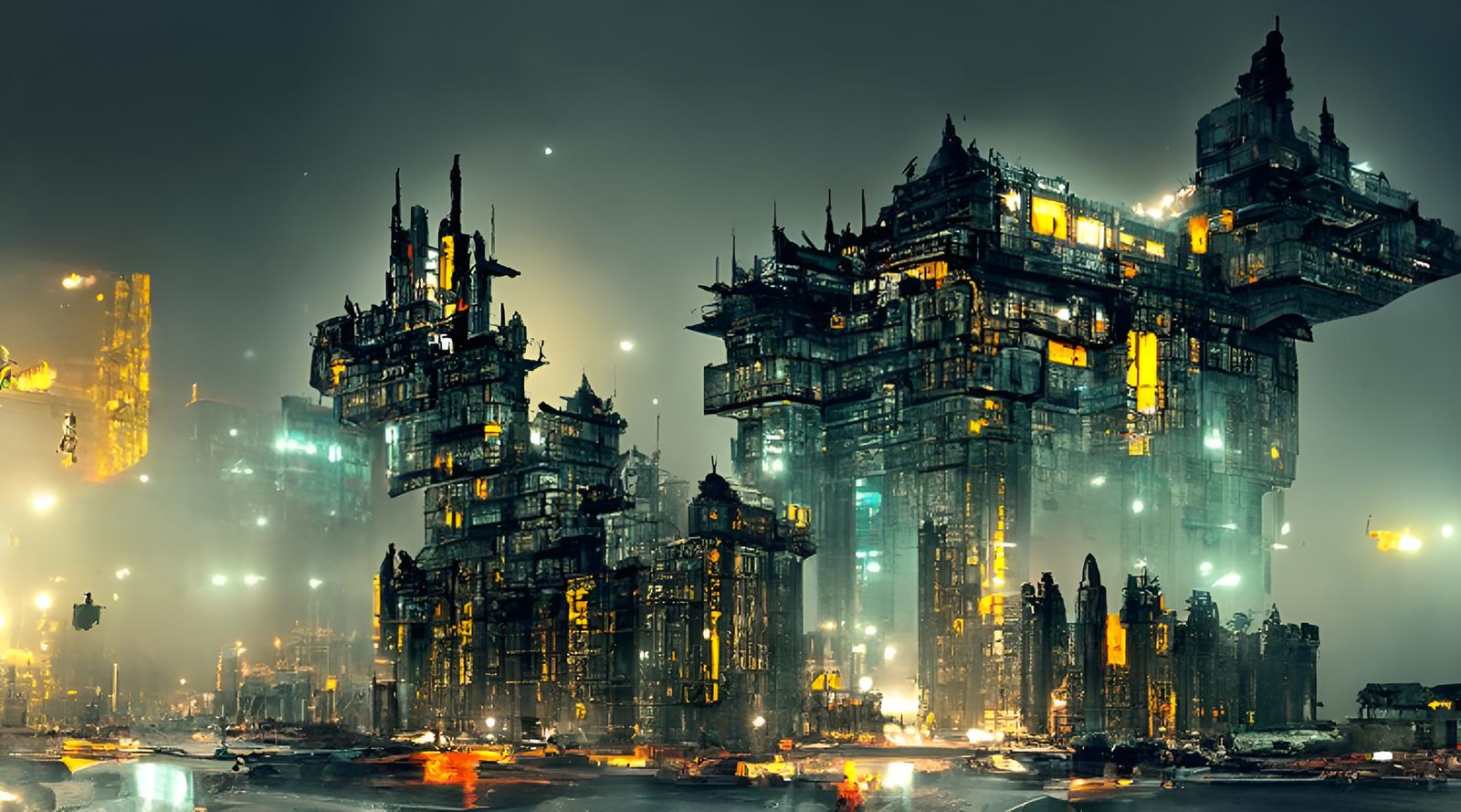 Cyberpunk Kowloon: Futuristic Neon Cityscape