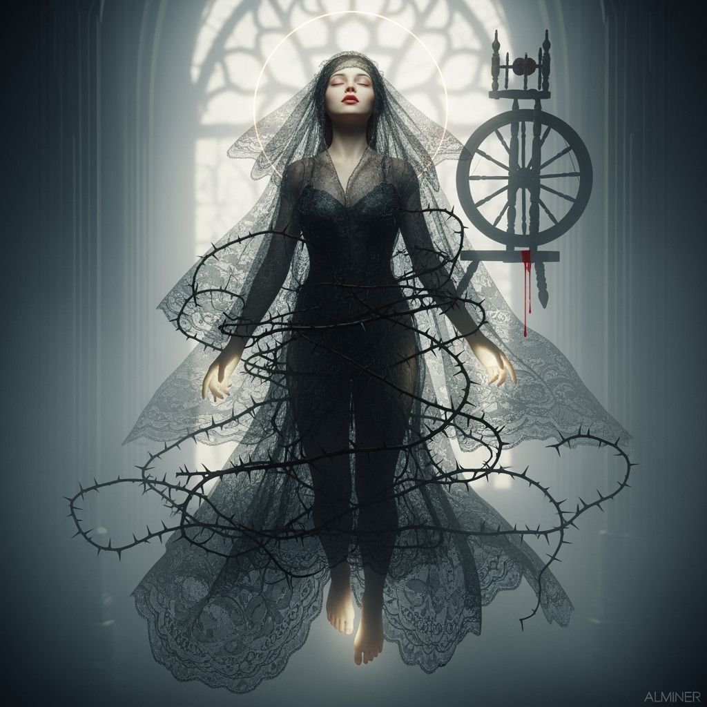 Sleeping Beauty in Gothic Baroque Dreamscape