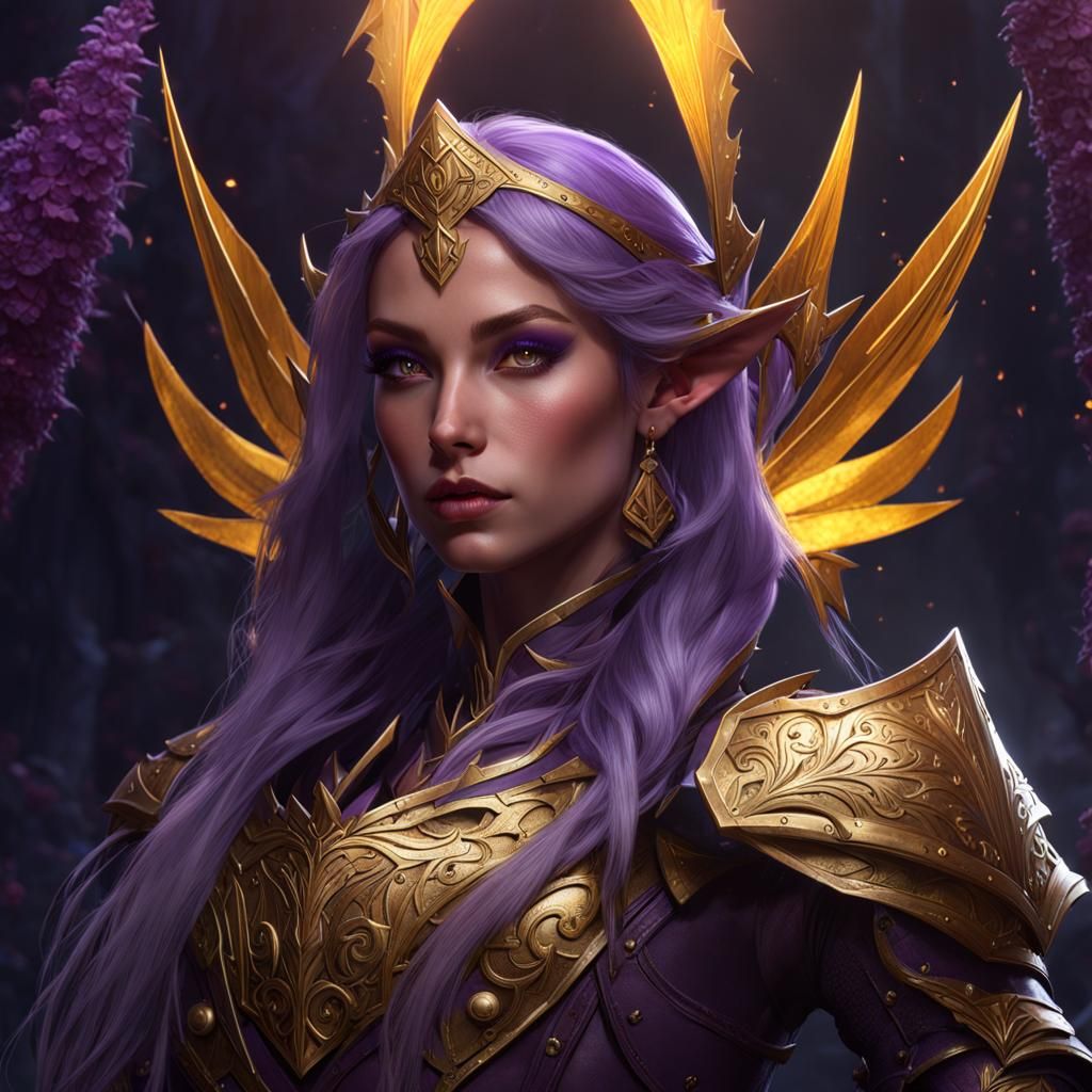 Elf Knight in Dark Fantasy Style