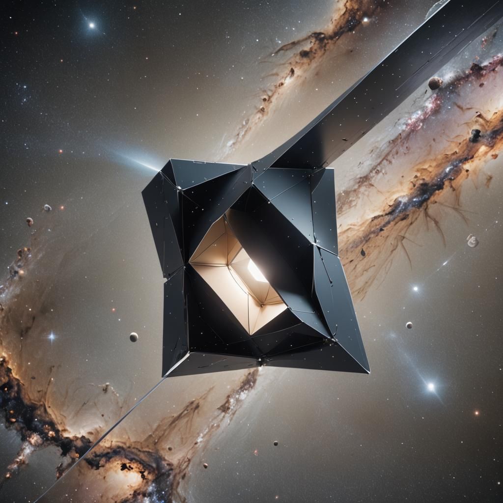 Hyperrealistic one binding in space Between two dimensions s...