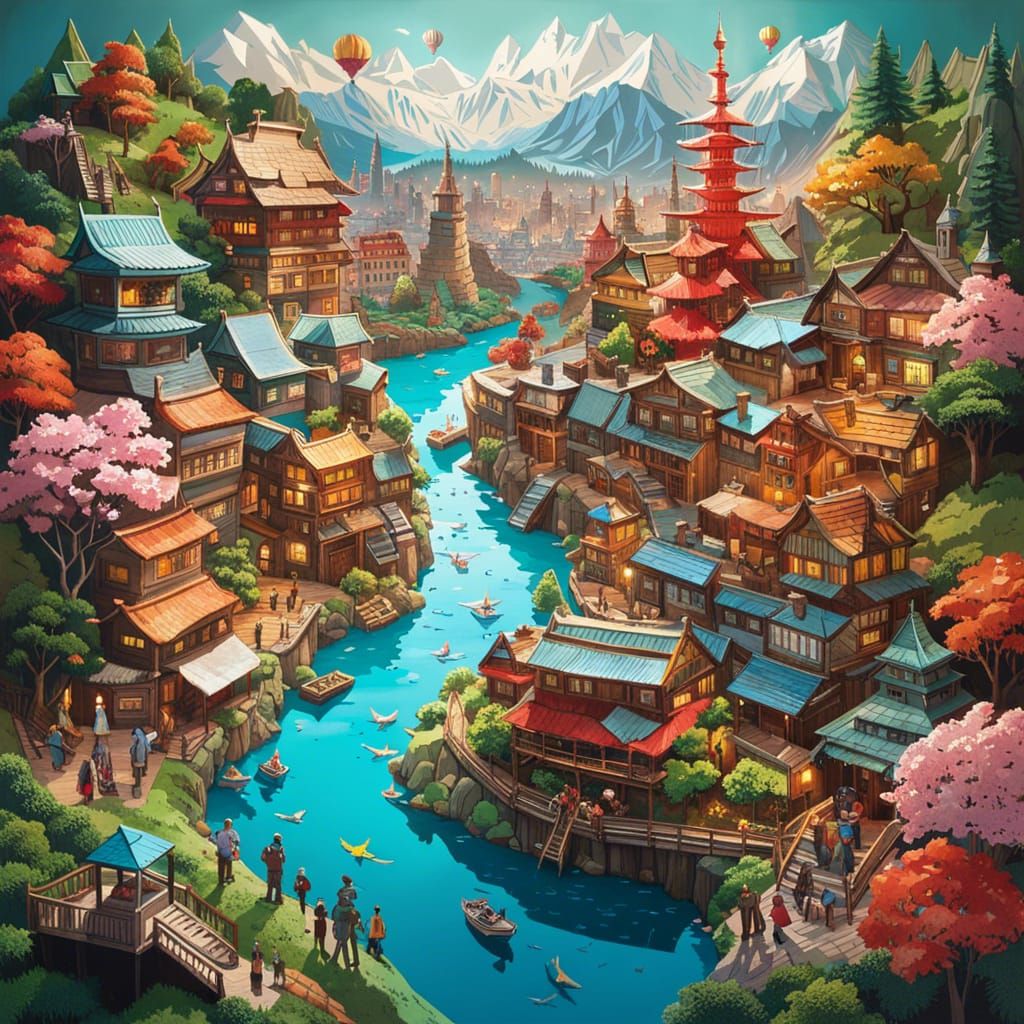 Paper World Origami City Art