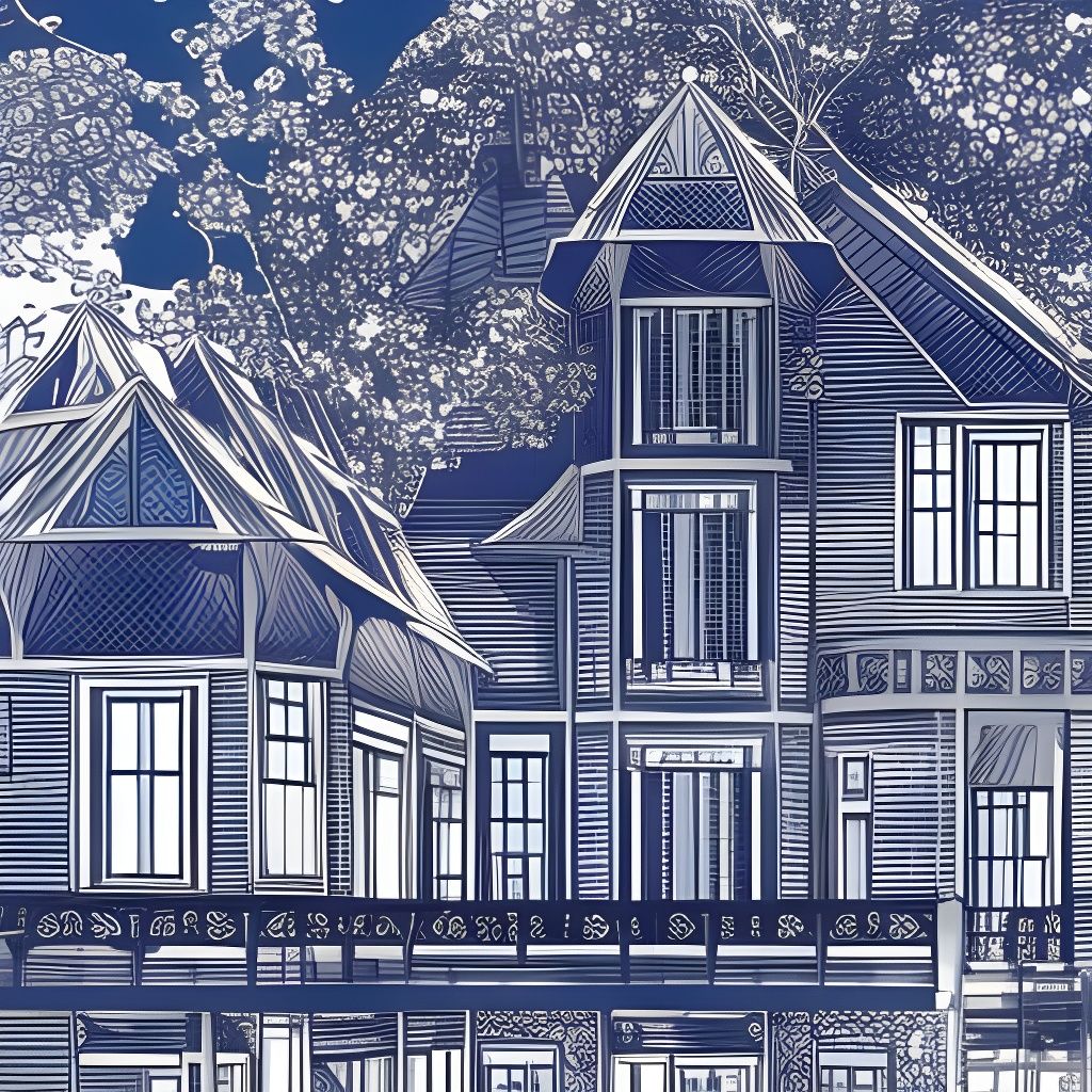 Detailed Blueprint of Elaborate Floral Treehouse