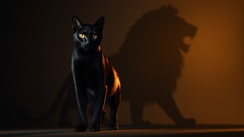 Regal Feline Transformation Revealed in Golden Light