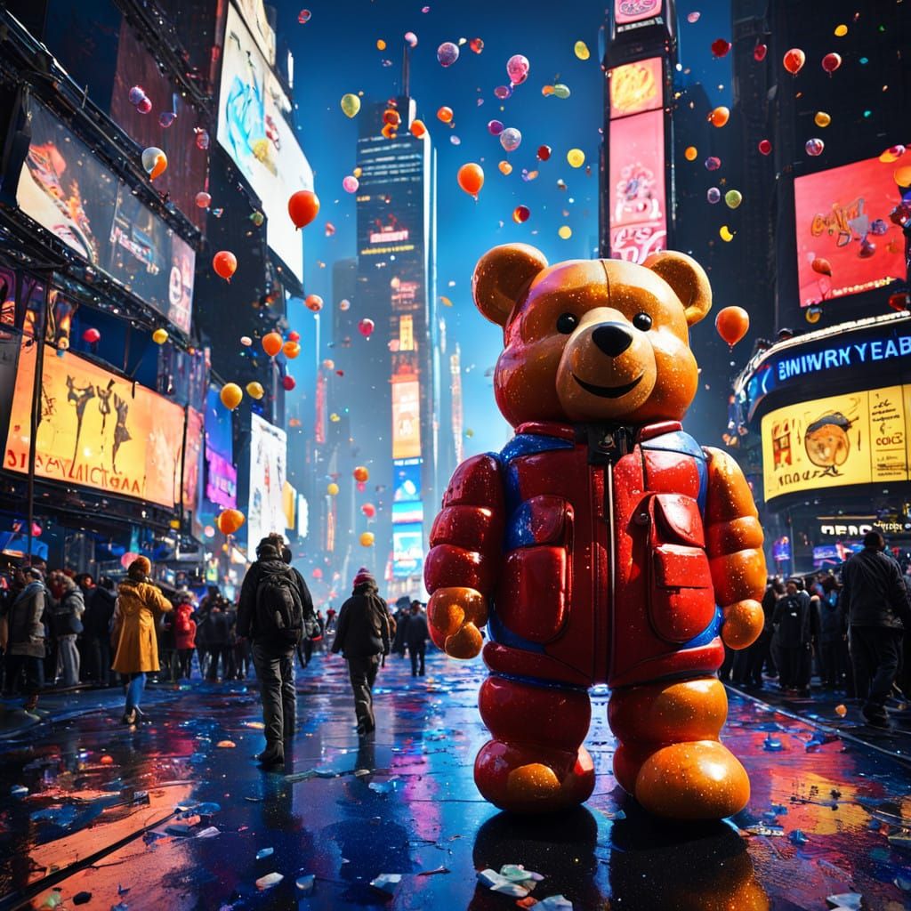 Gummy Bears Ring in New Year's Eve in Vibrant Time Square