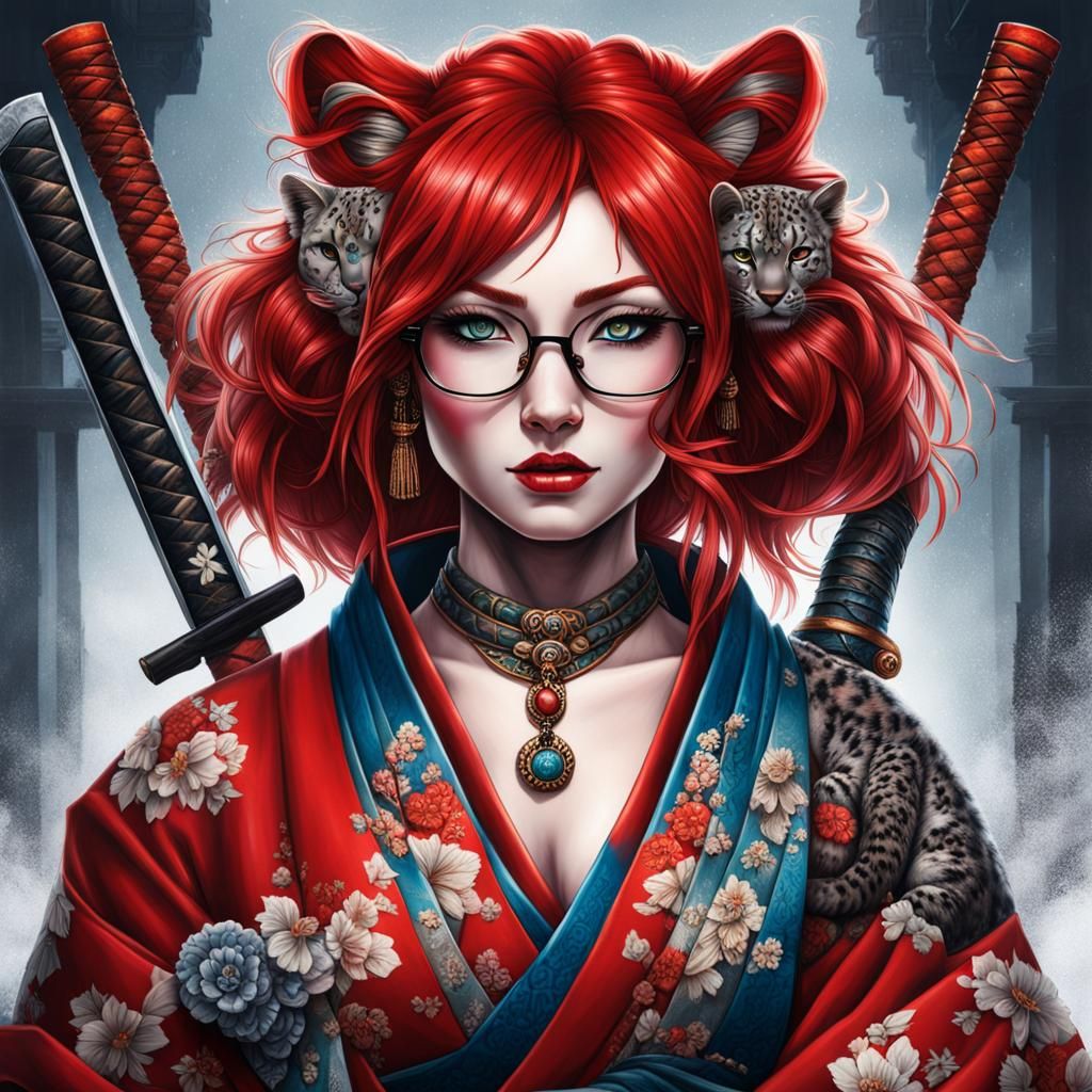Hyperrealistic Samurai Neko with Katana in Ancient Japan