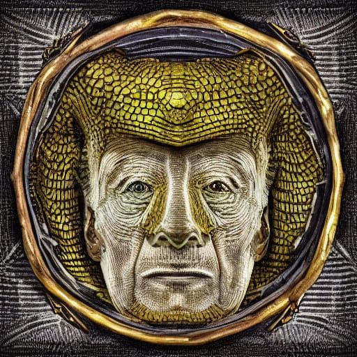 Reptilian Shapeshifter Archon as Surrealist Portrait