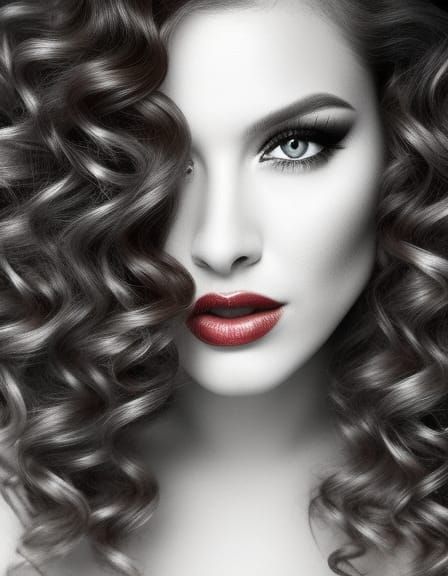 Toddler Portrait in Black and White, 3D Render