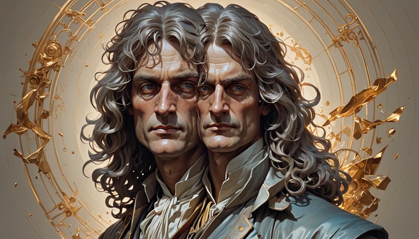 Hyperdetailed Portrait of Isaac Newton