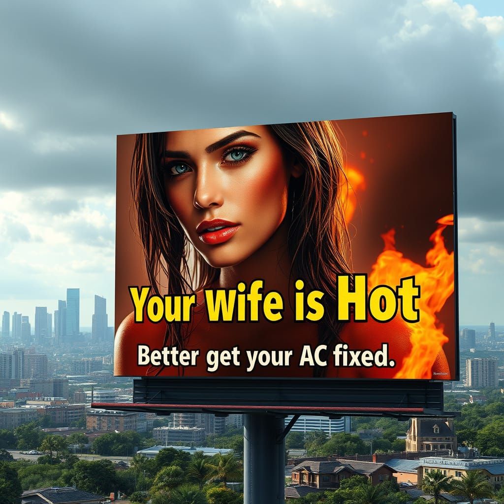 Sultry Billboard in a Futuristic Cityscape