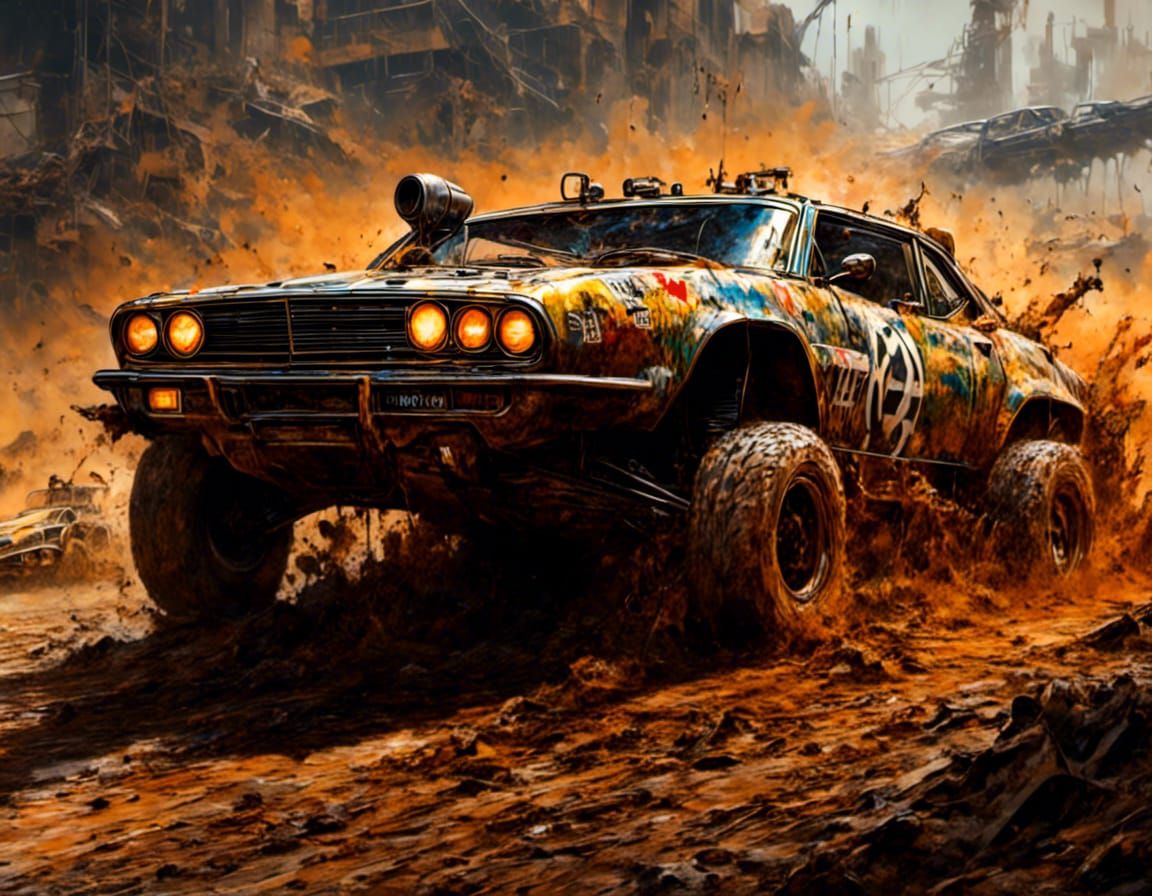 Macabre Mud Runner Splashes Through Abandoned Factory