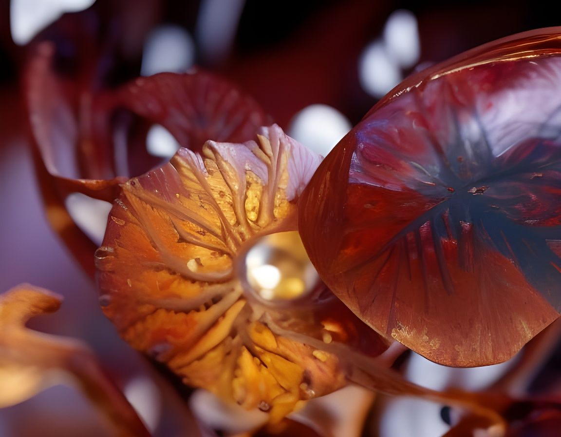 Miniature Sculptures with Chrome Oil Background