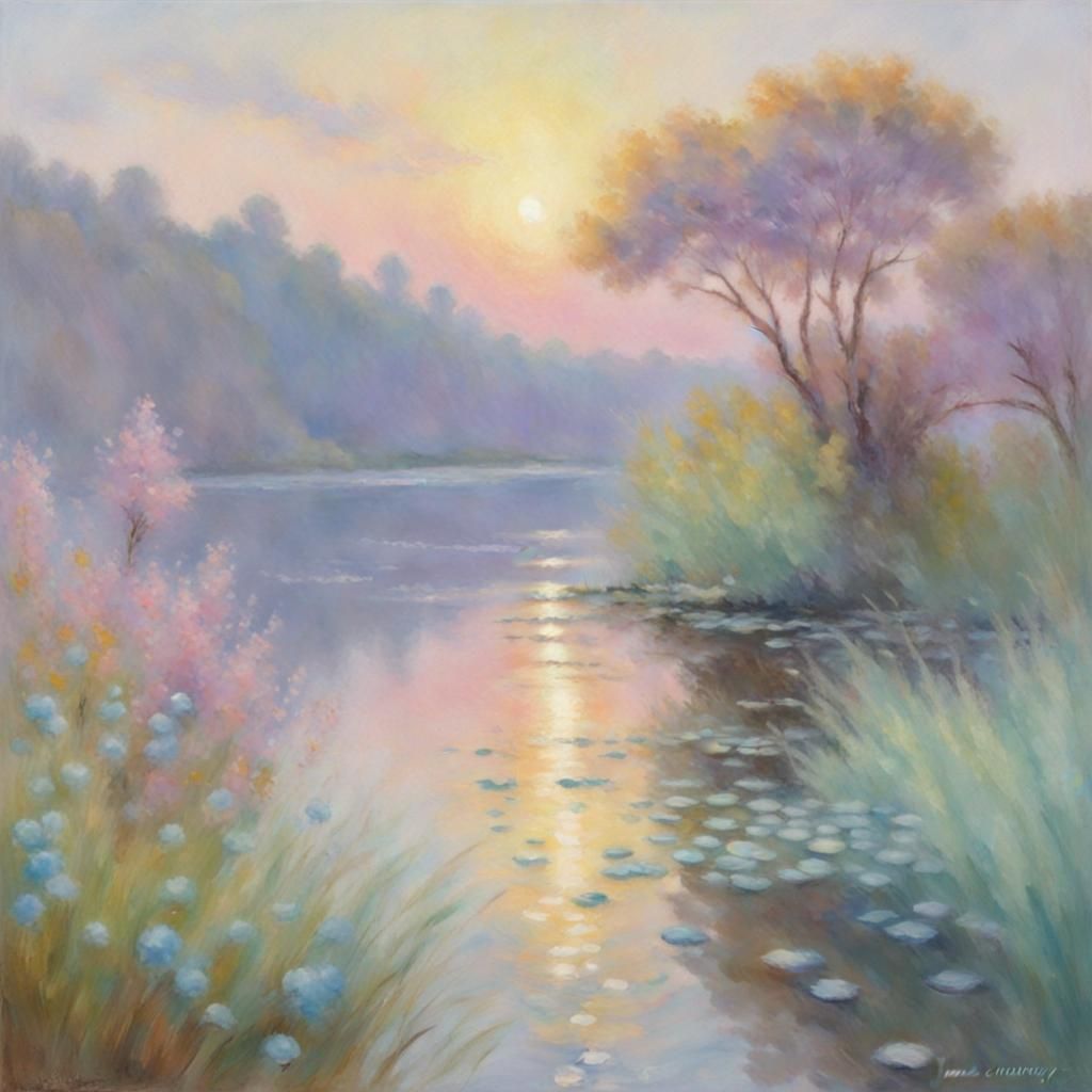 Handmade Jewelry Shop Logo in Pastel Impressionist Style