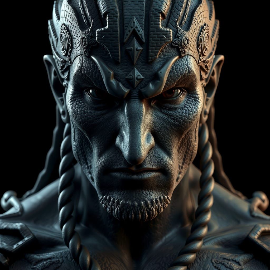 Imposing Yor Forger Statue with Dramatic Gaze and Hyperreali...