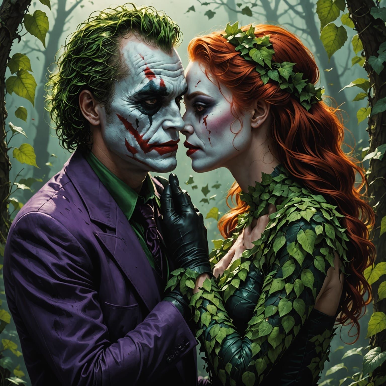 Joker and Poison Ivy Gothic Kiss