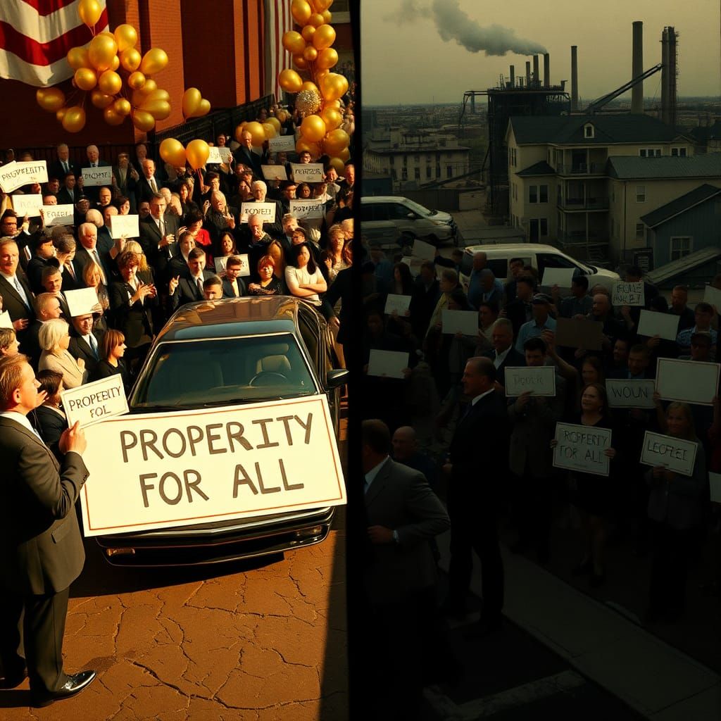 Divided America: Cinematic Film Still of Two Worlds