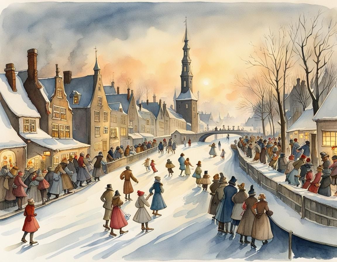 Elfstedentocht (11 city tour), world's longest ice skating race. In Friesland, the Netherlands π³π±