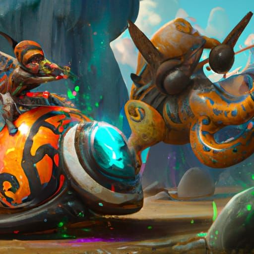 Friends Playing Bario Race: Detailed Fantasy Art