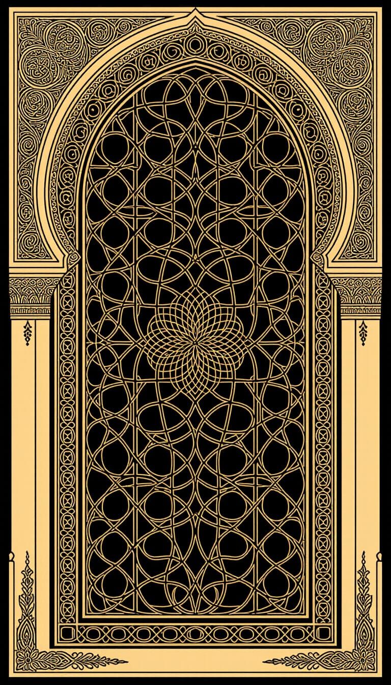 Intricate Cross Hatch Arabesque Architecture