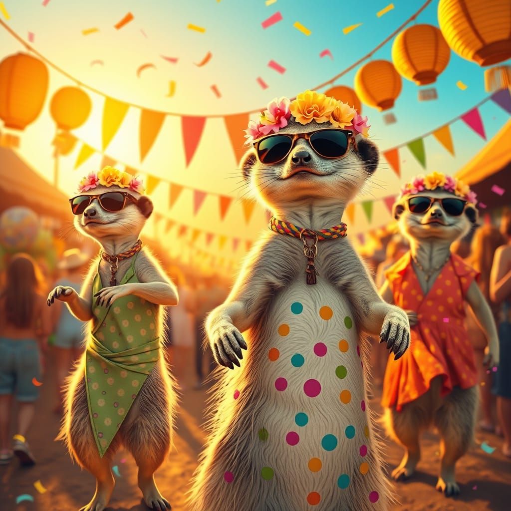 Meerkats Celebrate Summer at a Lively Festival