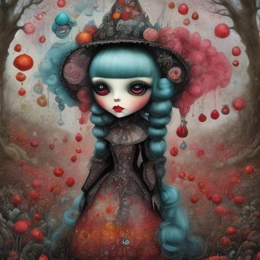 Surreal Blythe Doll with Psychedelic Colors