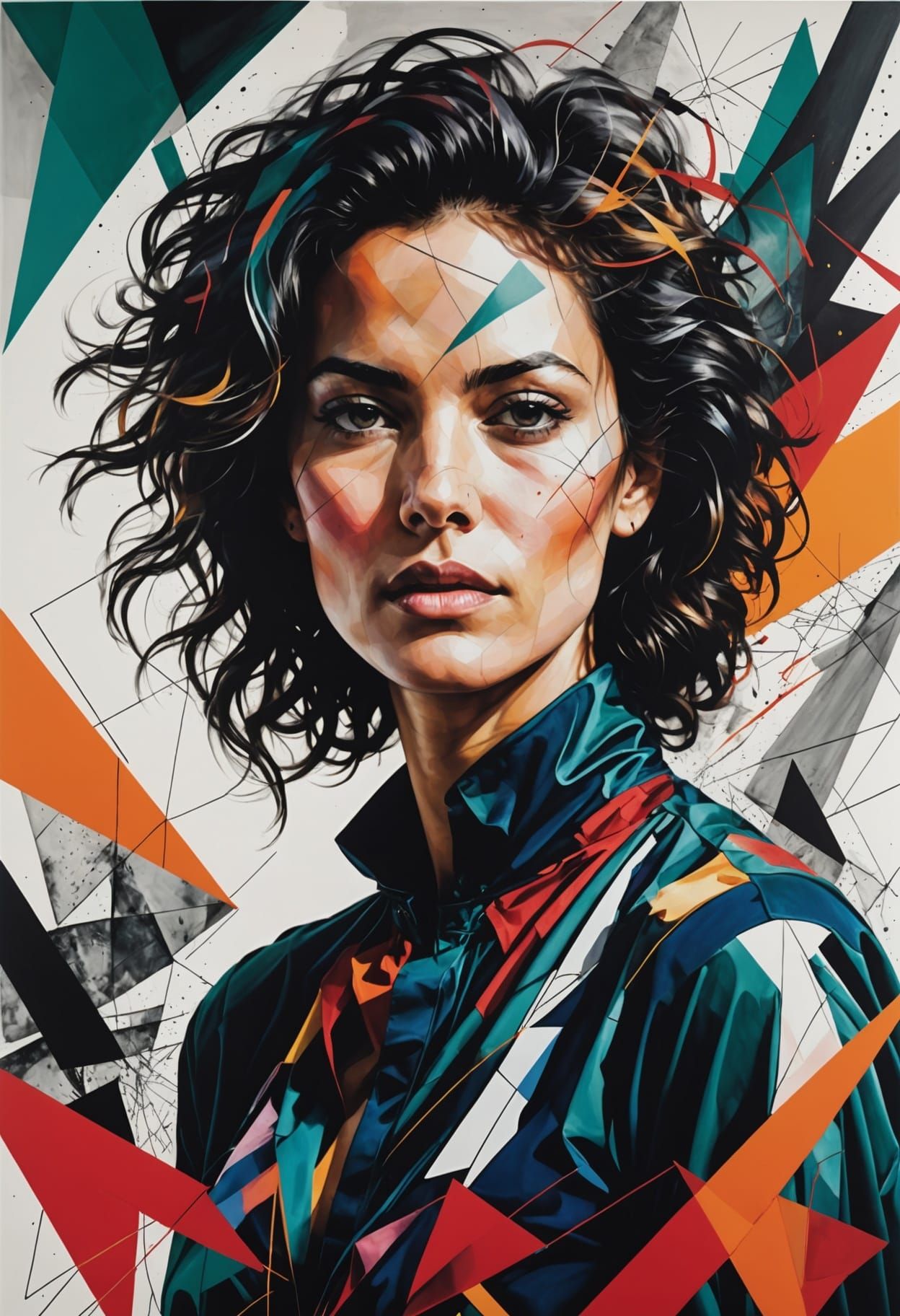 Ethereal Abstract Portrait in Jewel Tones