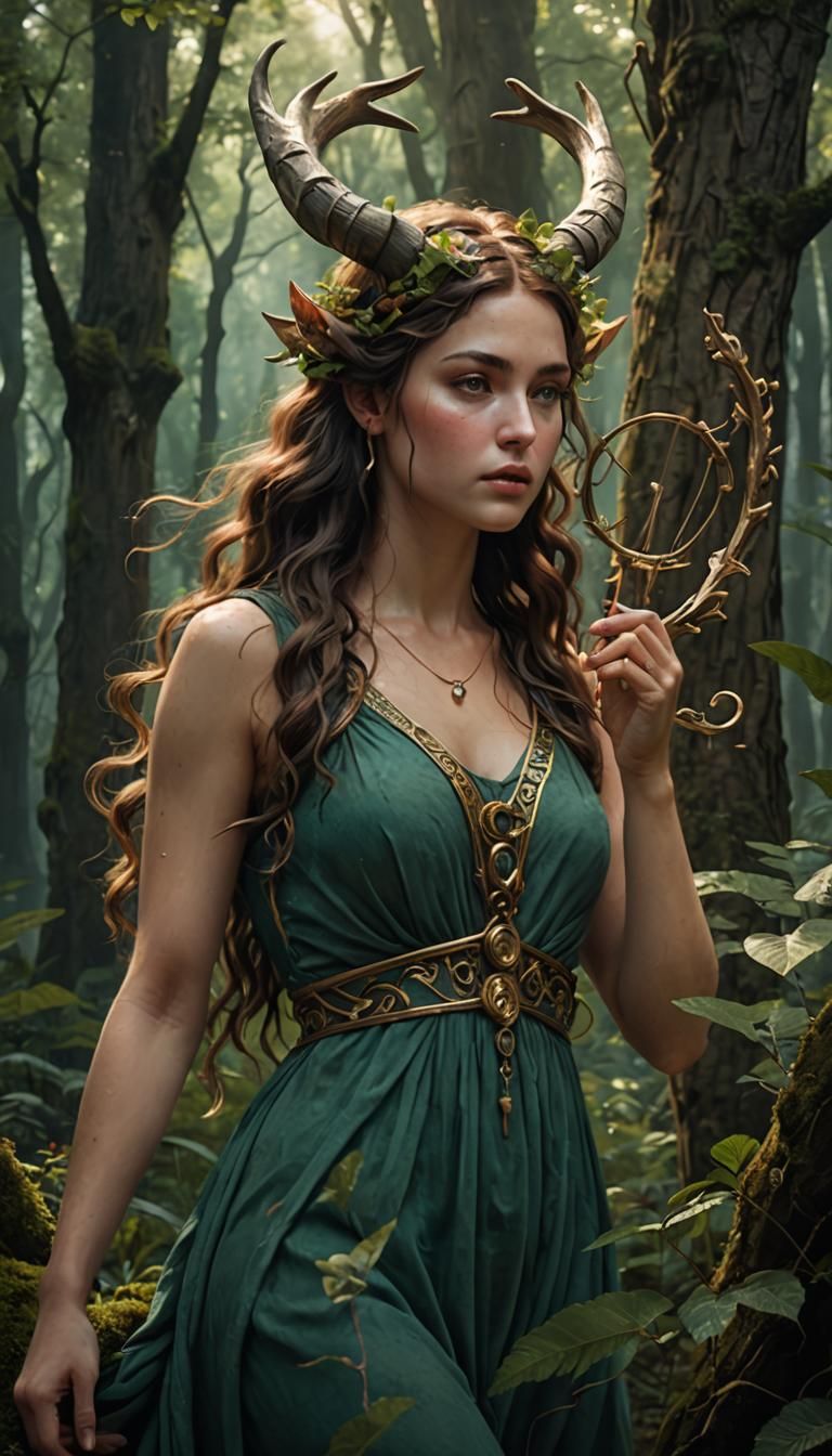 Nymph's Lyre in Ancient Greek Forest