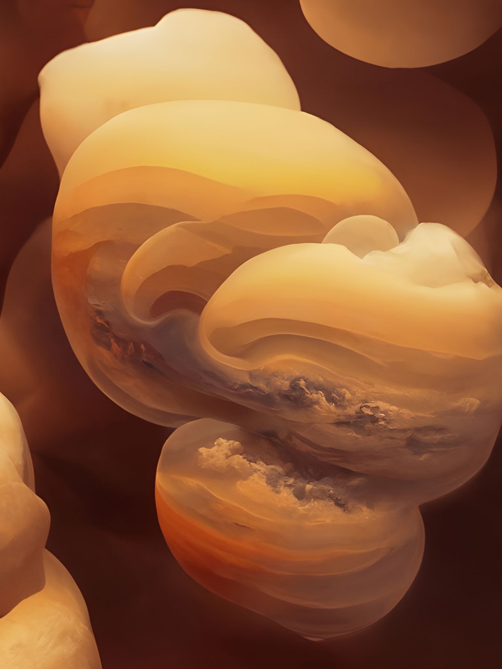 Futuristic Alien Planet with Swirling Clouds