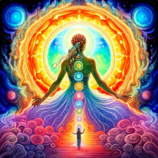 Galactic Chakras in Visionary Art Style