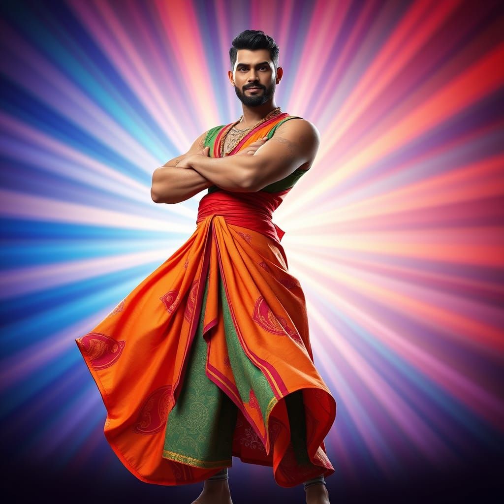 Confident Gentleman in Vibrant Dress, Pixar-Inspired 3D Digi...