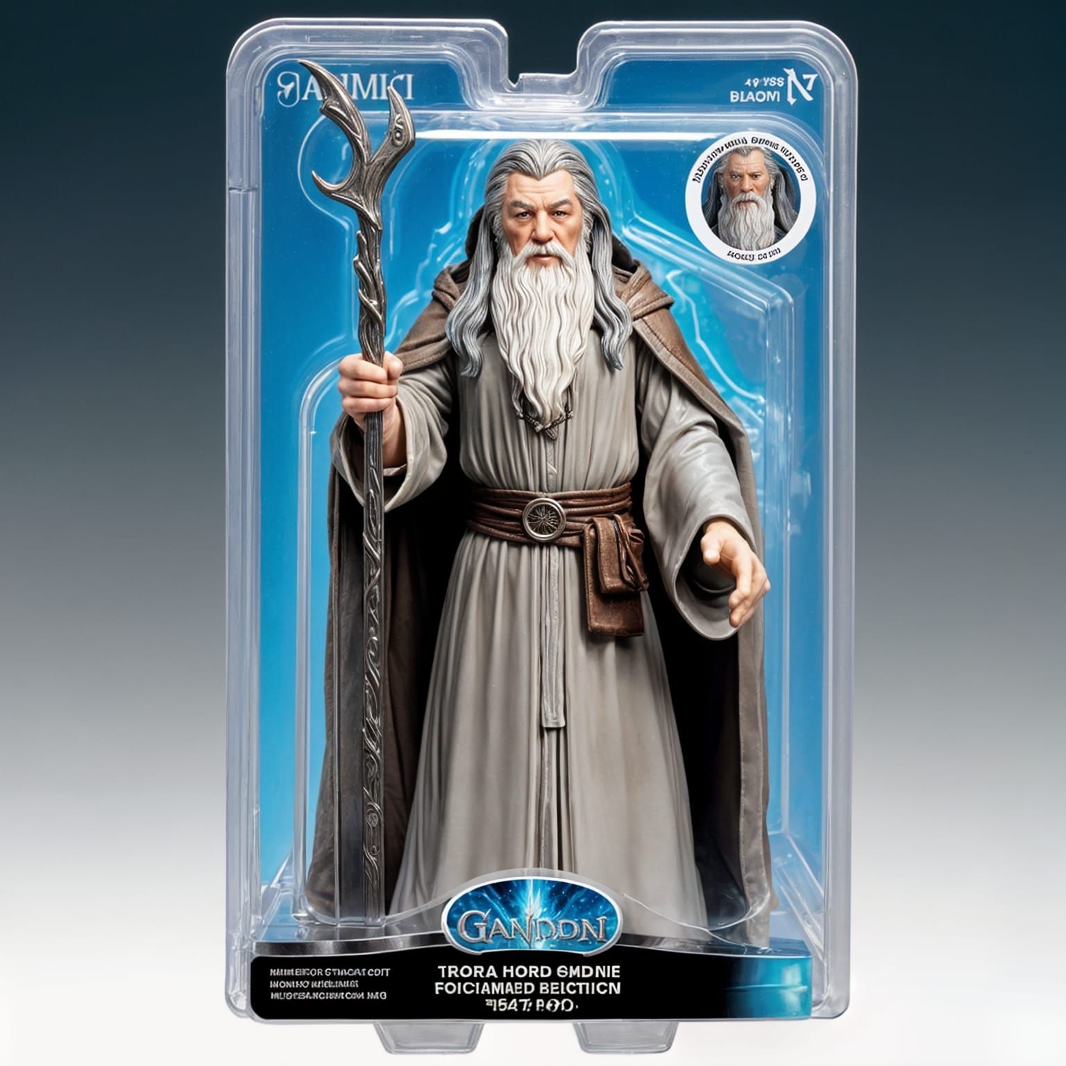Gandalf Hero Figurine in Hyperrealistic Action Scene