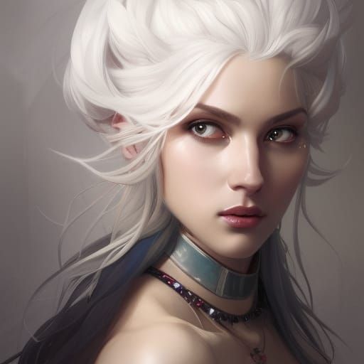 Icy Goddess Portrait in Art Nouveau Style