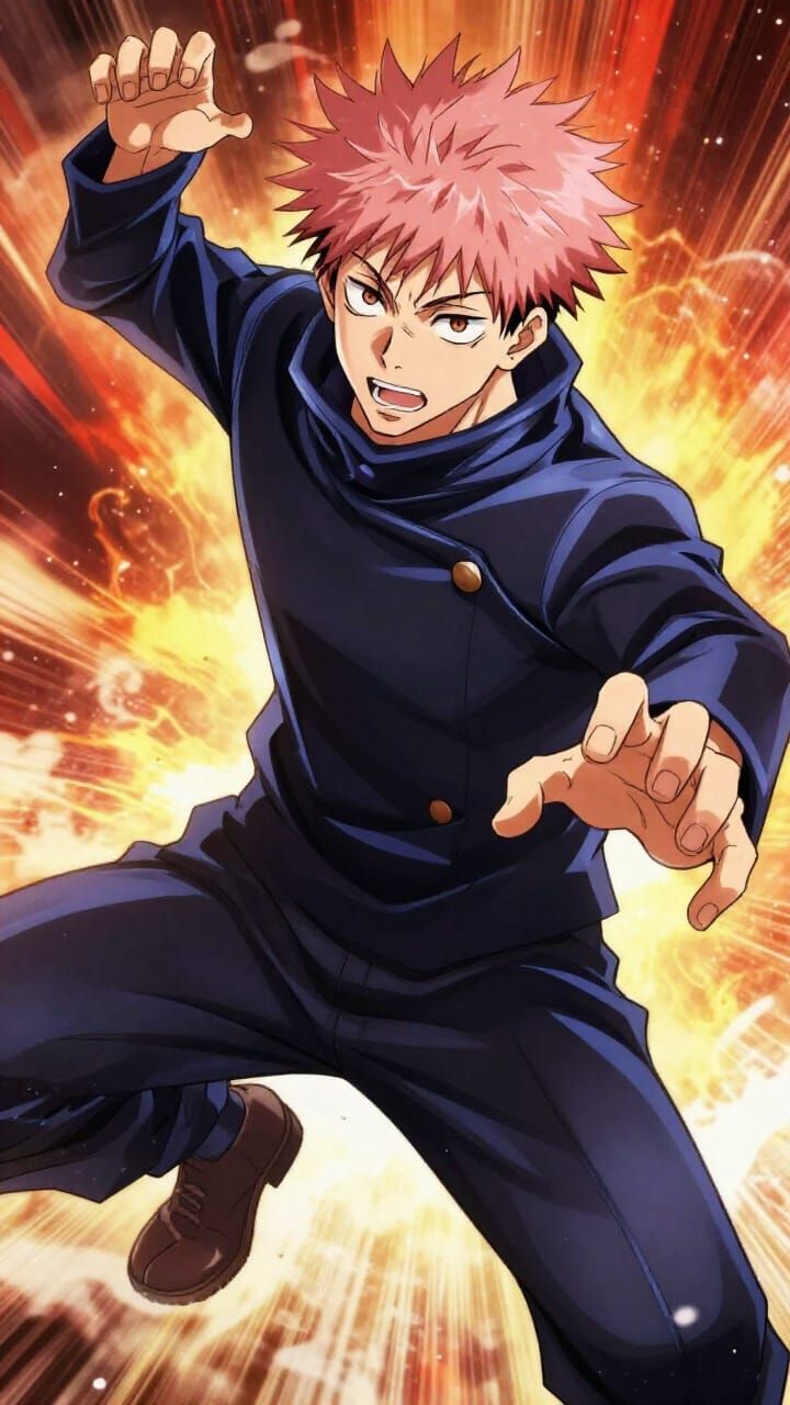 Yuji Itadori Anime Key Visual Illustration