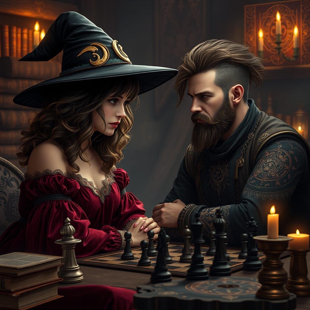 Magical Chess Lesson in a Fantasy Setting