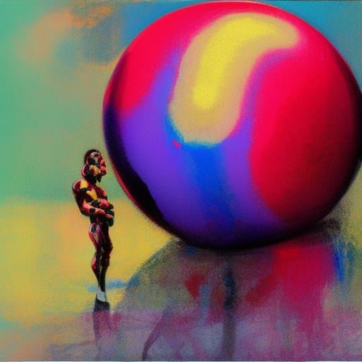 Hyperdetailed Fingerball Pop Art in Triadic Colors