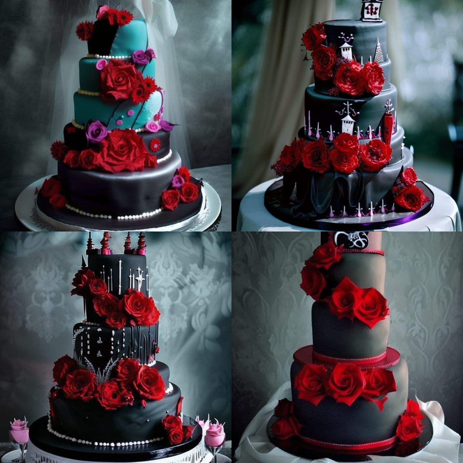 goth wedding cake