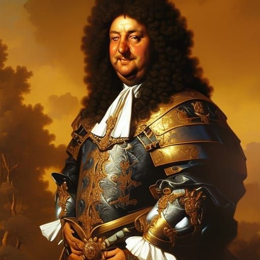 Louis XIV Portrait in Baroque Style