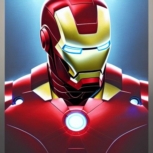 Iron Man Portrait in Hyperdetailed Metal Armor