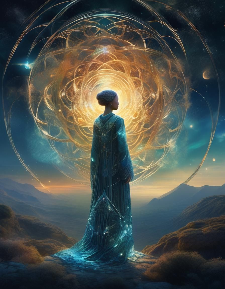 Shimmering Deity Birthing Realities: Digital Matte Painting