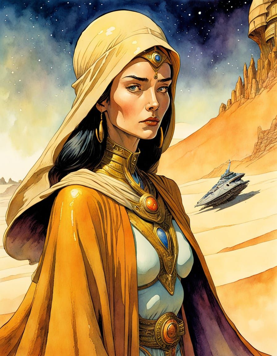 Princess Irulan Dune Comic in Moebius Style