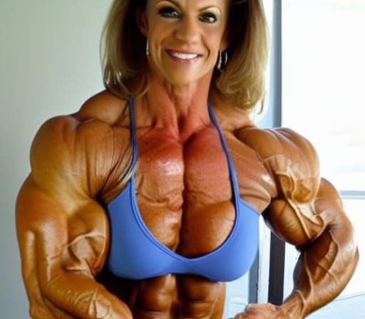 Muscular Female Bodybuilder with Ripped Physique