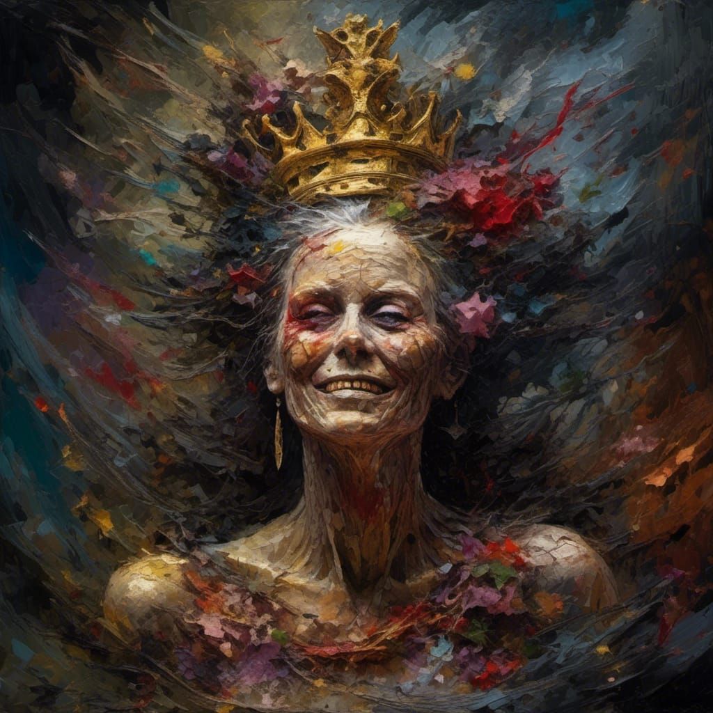 Grotesque Queen: A Gothic Impressionist Masterpiece