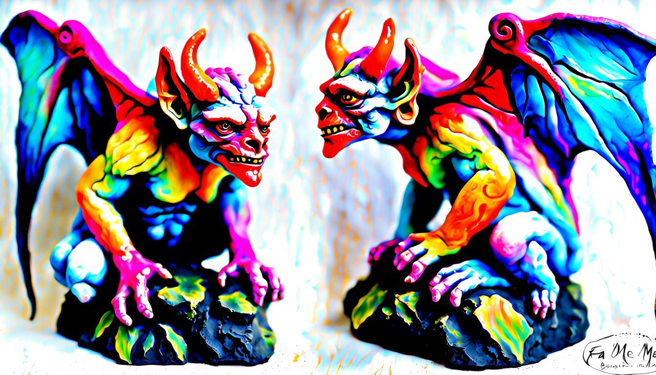 Magical Stone Gargoyle Brought to Life with Acrylics